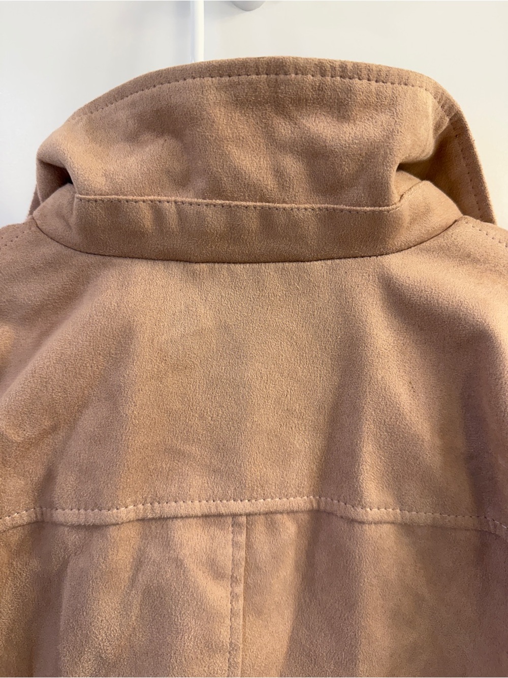 rue21 Womens Faux Suede Moto Jacket Blush Pink Crop Biker Motorcycle Medium Zip - Picture 7 of 16